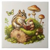 Carreau Amoureux des animaux boisés mignons (Devant)