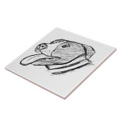 Carreau amoureux des animaux photo de chien tiré à la main (Côté)