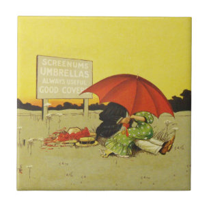Carreau Amoureux parasol vintage plage 