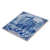 Carreau Amsterdam houses Delft Blue style tile (Côté)
