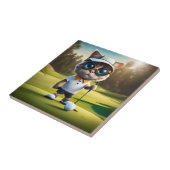 Carreau Amusant Animé Cat Golf Player, (Côté)