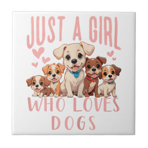 Carreau Amusant Chiot Mignon Amoureux Des Chiens - Juste U