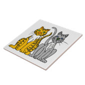 Carreau Amusant Cute Alley Chats Animaux caricaturaux Anim (Côté)