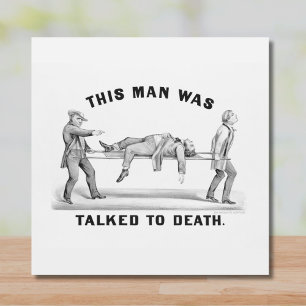Carreau Amusant "Parlé à la mort" Art Vintage Introvert Pl