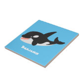 Carreau Amusante baleine orque mignonne dessin animé (Côté)