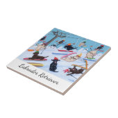 Carreau Amusement Labradors de ski d'hiver (Côté)