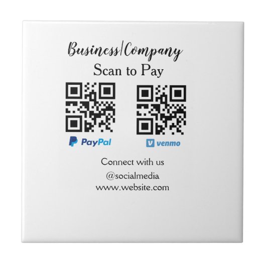 Carreau Analyser pour payer q r code paypal venmo ajouter  (Devant)