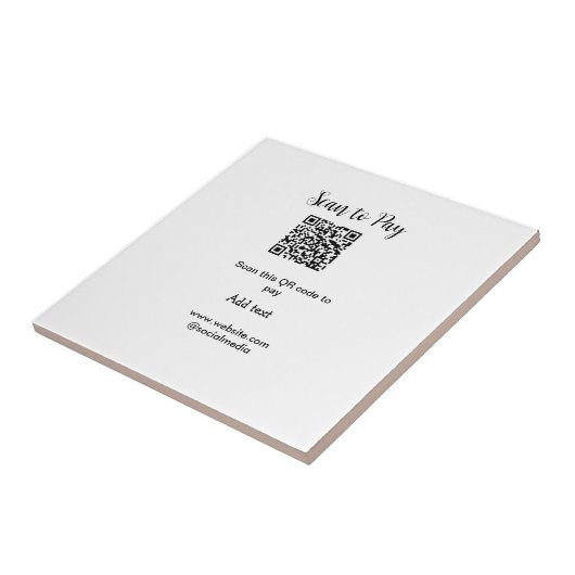 Carreau Analyser pour payer scanner code QR ajouter des dé (Côté)