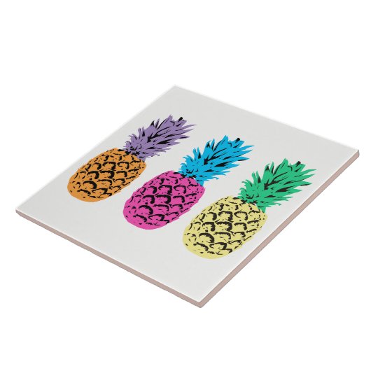 Carreau Ananas coloré illustré (Côté)