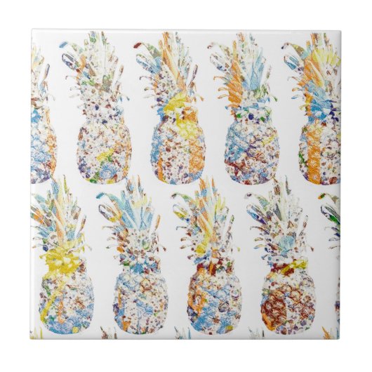 Carreau Ananas coloré Imprimer (Devant)