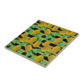 Carreau Ananas d'or sur des rayures (Côté)