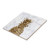Carreau Ananas élégant en marbre blanc et doré (Côté)