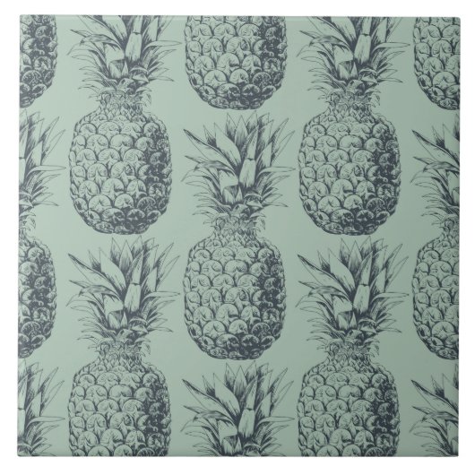Carreau Ananas, fruit tropical design motif (Devant)