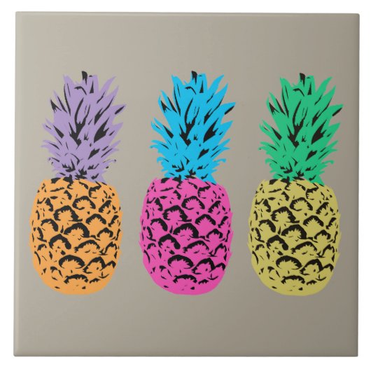 Carreau Ananas illustrés colorés (Devant)