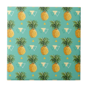 Carreau Ananas lumineux sur le motif géométrique