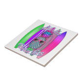 Carreau Ananas surfant Aloha d'amusement tropical de (Côté)