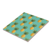 Carreau Ananas tropicaux sur Teal (Côté)