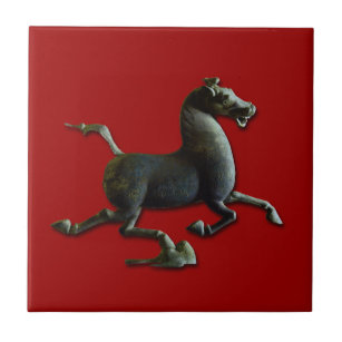 Carreau Ancien cheval de sculpture chinoise Année Tuile de