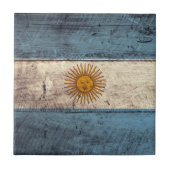 Carreau Ancien drapeau argentin en bois ; (Devant)