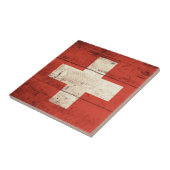 Carreau Ancien drapeau en bois Suisse (Côté)