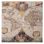 Carreau Ancienne carte cartographique (Devant)