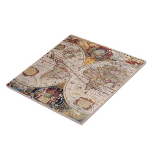 Carreau Ancienne carte cartographique