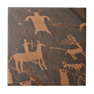 Carreau Anciens pétroglyphes de Newspaper Rock amérindiens