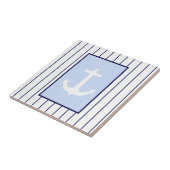 Carreau Ancre blanche Capitaine Blue Stripes Mer Océan (Côté)