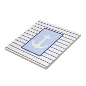 Carreau Ancre blanche Capitaine Blue Stripes Mer Océan (Côté)