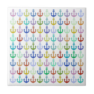 Carreau ancre colorée design marine motif