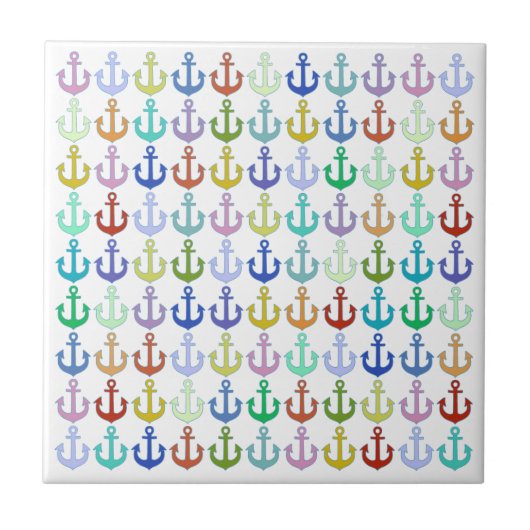 Carreau ancre colorée design marine motif (Devant)