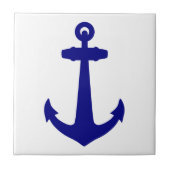 Carreau Ancre Navy Blue On White Coastal Decor (Devant)