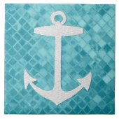 Carreau Ancre sur Motif de verre marin Aqua (Devant)