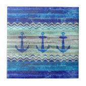 Carreau Ancres de décors côtiers bleus de la marine russe (Devant)