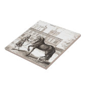 Carreau Andalou PRE Horse Vintage Engraving Art (Côté)