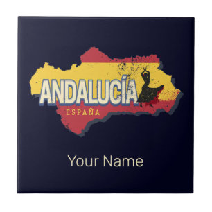 Carreau Andalousie Espagne Carte Rétro Vintage Flamenco