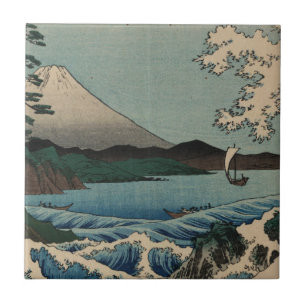 Carreau Ando Hiroshige - Mer À Satta Dans La Province De 