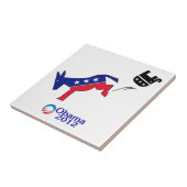 Carreau Âne de Démocrate donnant un coup de pied (Côté)