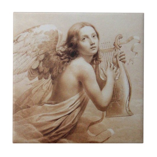 CARREAU ANGE JOUER LYRA SUR LES NUAGES (Devant)