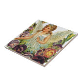 Carreau Ange victorien avec des fleurs (Côté)