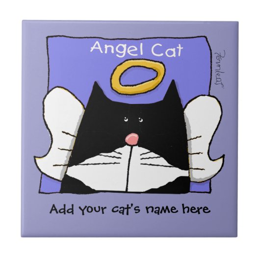 Carreau Angel Tuxedo Chat Personnaliser (Devant)