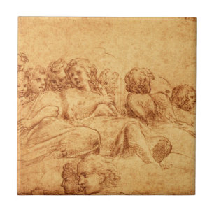 Carreau Anges antiques vintages de choeur dessinant la