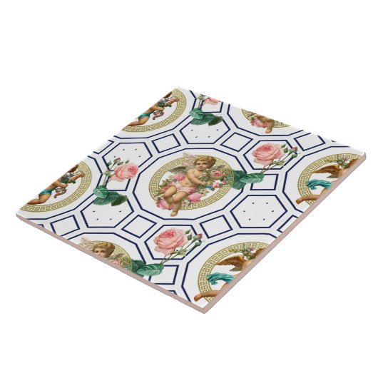 Carreau Anges, Baroque, rococo, vintage, (Côté)