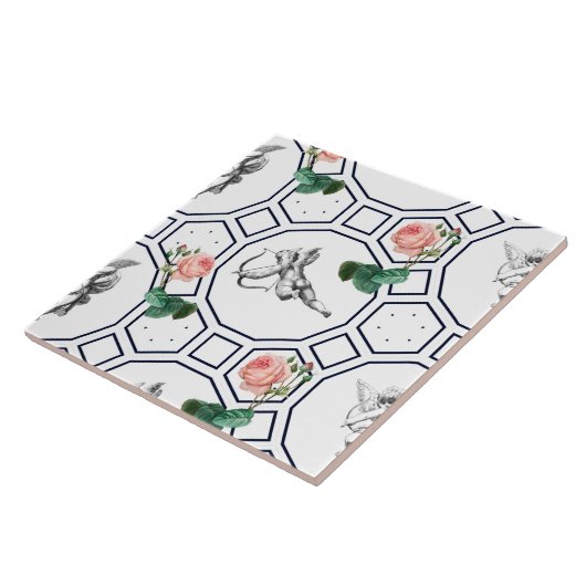 Carreau Anges, Baroque, rococo, vintage, (Côté)