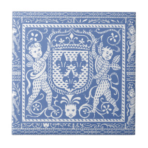 Carreau Anges bleus et blancs de la Renaissance médiéval