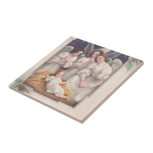 Carreau Anges de Noël Vintage (Côté)