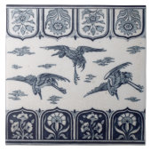 Carreau anglais vintage Minton bleu et blanc repro (Devant)