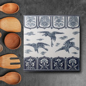 Carreau anglais vintage Minton bleu et blanc repro