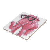 Carreau Animal Dapper | Eléphant Rose Dans Les Lunettes De (Côté)