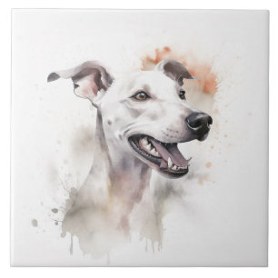 Carreau Animal de compagnie italien Greyhound Dog, Aquarel